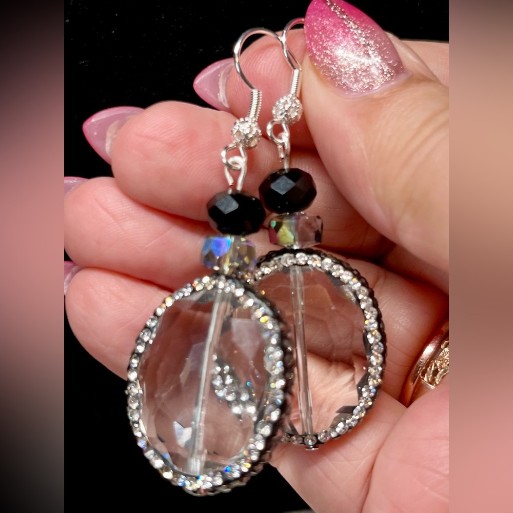 Elegant Crystal Earrings long evening wear